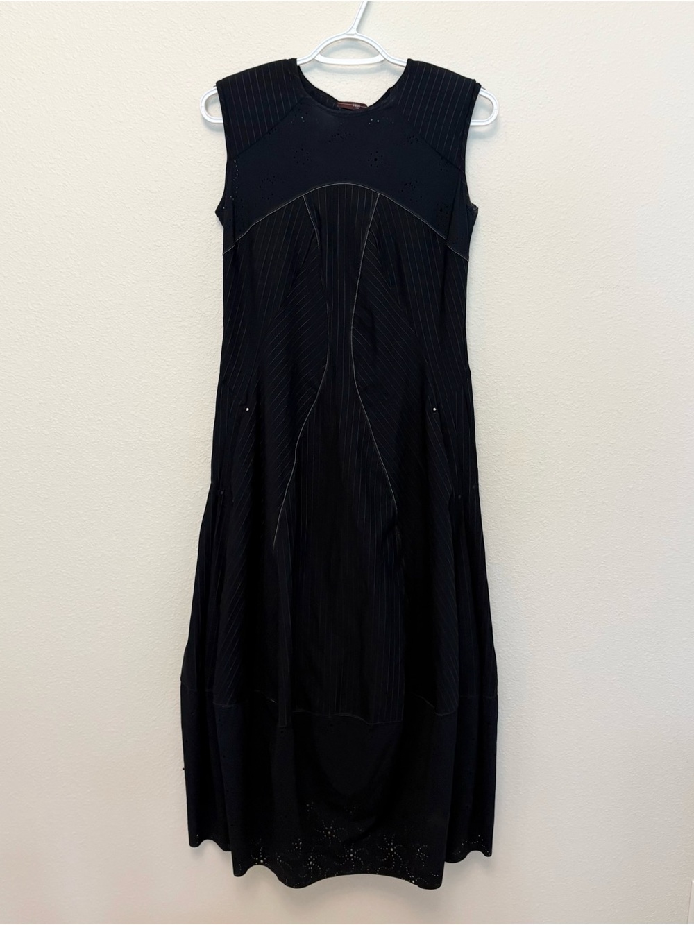HIGH Tech Mesmerize Jersey Midi Dress Womens Stretch Black Size 8 US Pockets